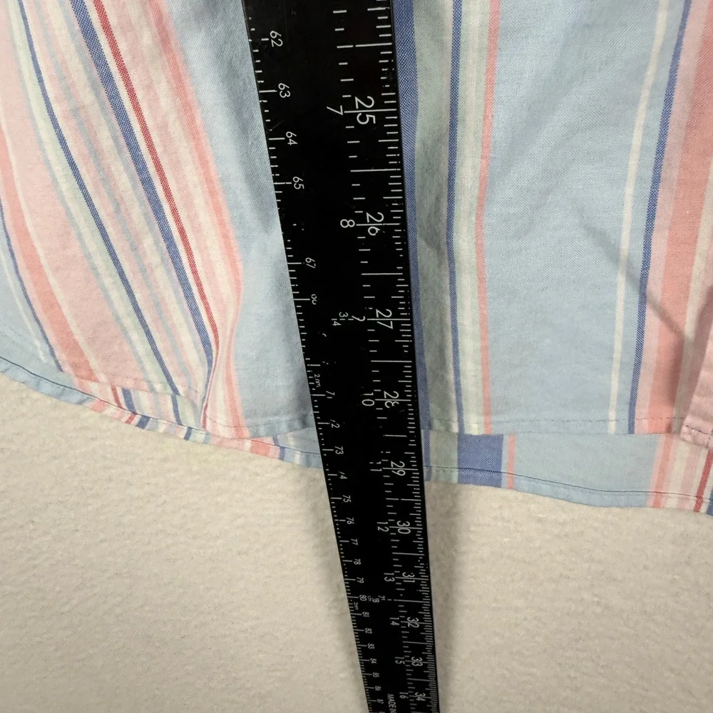 Vineyard Vines Mens M Classic Fit SS Striped Button Down Shirt Pastel Blue